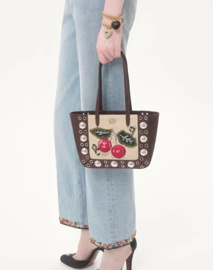 Valentino Garavani Nellcôte Mini Embroidered Shopping Bag