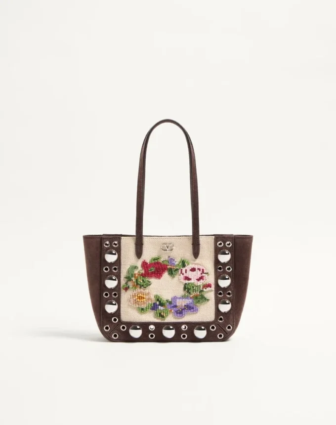 Valentino Garavani Nellcôte Mini Embroidered Shopping Bag