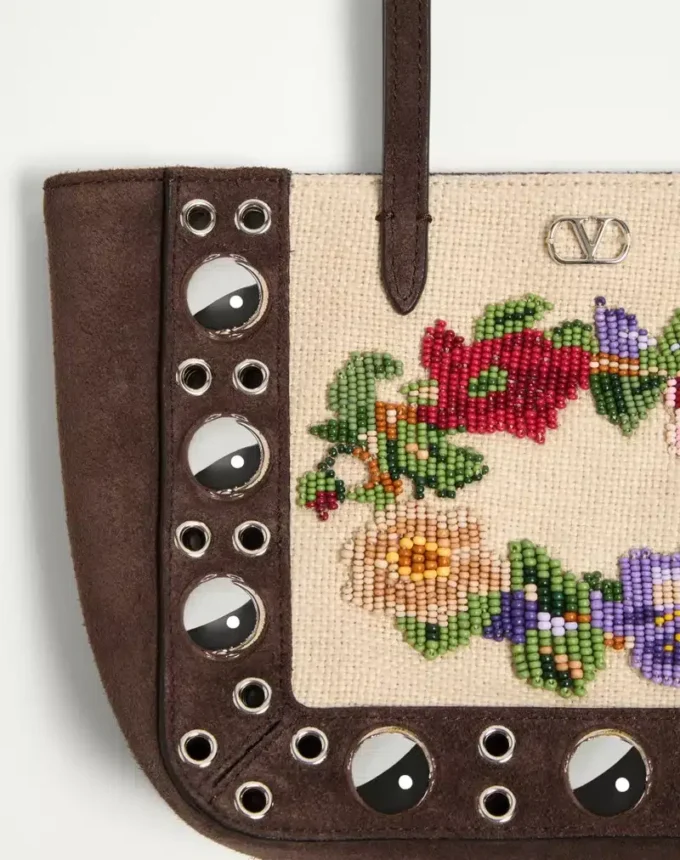 Valentino Garavani Nellcôte Mini Embroidered Shopping Bag