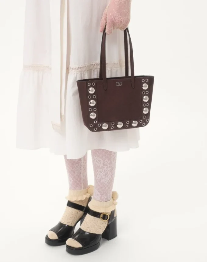 Valentino Garavani Nellcôte Mini Suede Shopping Bag