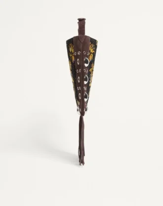 Valentino Garavani Nellcôte Shoulder Bag In Jacquard Fabric With Fringes