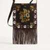 Valentino Garavani Nellcôte Shoulder Bag In Jacquard Fabric With Fringes