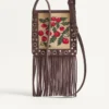 Valentino Garavani Nellcôte Small Shoulder Bag In Jacquard Raffia With Cherryfic Pattern
