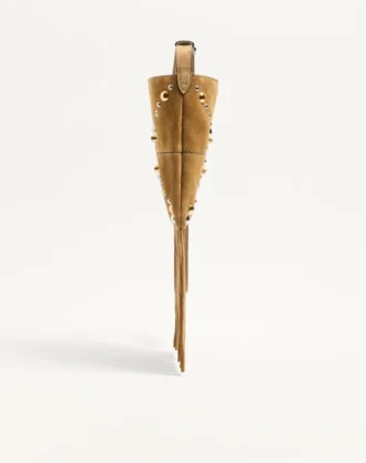 Valentino Garavani Nellcôte Small Shoulder Bag In Suede With Fringes