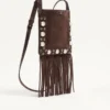 Valentino Garavani Nellcôte Small Shoulder Bag In Suede With Fringes