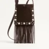 Valentino Garavani Nellcôte Small Shoulder Bag In Suede With Fringes