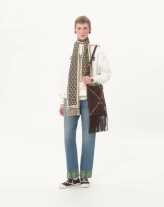 Valentino Garavani Nellcôte Suede Shoulder Bag With Fringes