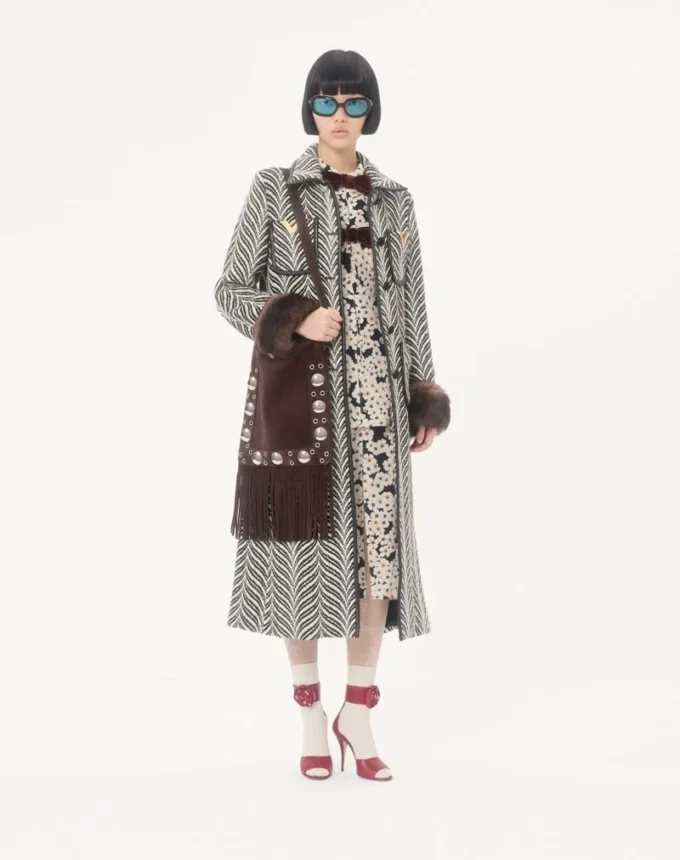 Valentino Garavani Nellcôte Suede Shoulder Bag With Fringes