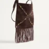 Valentino Garavani Nellcôte Suede Shoulder Bag With Fringes