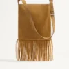 Valentino Garavani Nellcôte Suede Shoulder Bag With Fringes