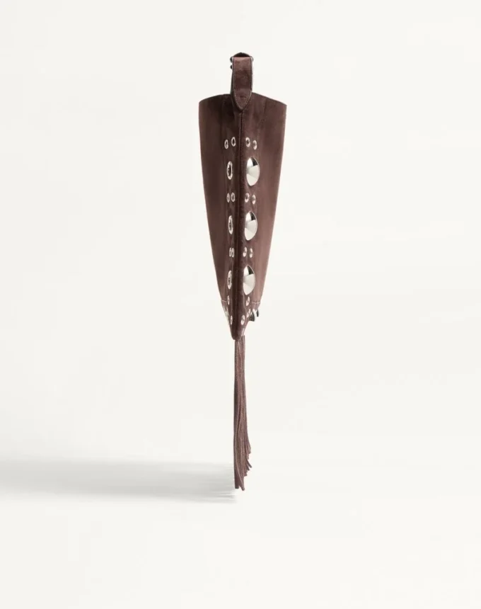 Valentino Garavani Nellcôte Suede Shoulder Bag With Fringes