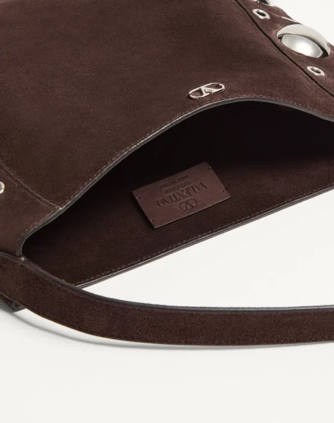 Valentino Garavani Nellcôte Suede Shoulder Bag With Fringes