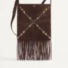 Valentino Garavani Nellcôte Suede Shoulder Bag With Fringes