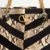 Valentino Garavani Panthea Python And Suede Chevron Motif Shoulder Bag