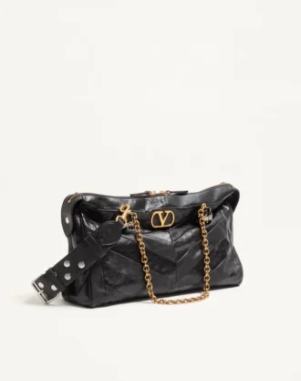 Valentino Garavani Panthea Shoulder Bag In Nappa Leather With Chevron Pattern