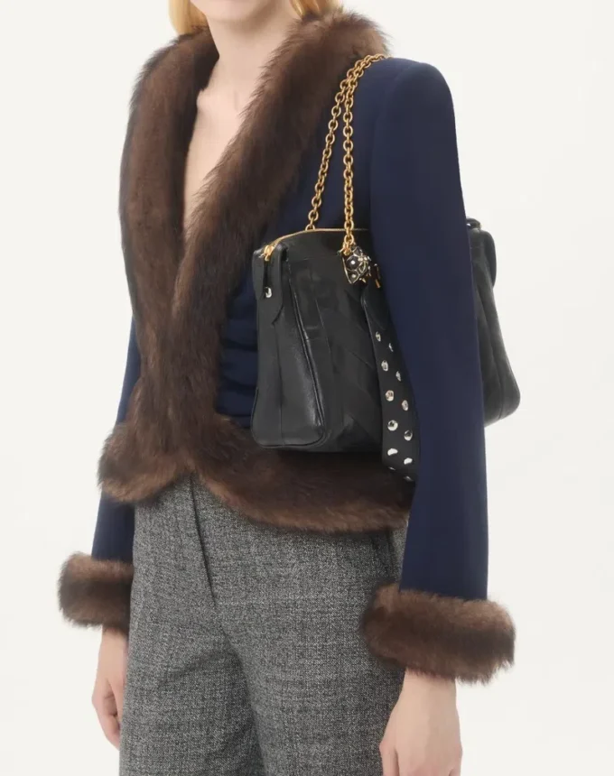 Valentino Garavani Panthea Shoulder Bag In Nappa Leather With Chevron Pattern Valentino Garavani Panthea Shoulder Bag In Nappa Leather With Chevron Pattern