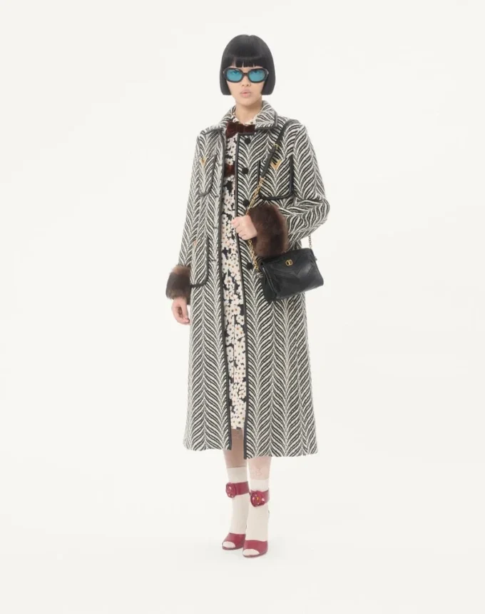 Valentino Garavani Panthea Small Shoulder Bag In Nappa Leather With A Chevron Pattern