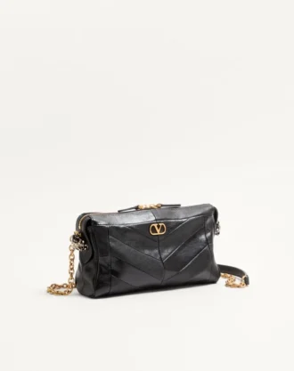 Valentino Garavani Panthea Small Shoulder Bag In Nappa Leather With A Chevron Pattern