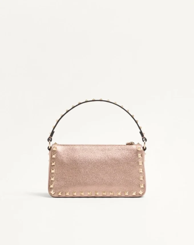 Valentino Garavani Rockstud Small Crossbody Bag In Laminated Grainy Calfskin Leather Valentino Garavani Rockstud Small Crossbody Bag In Laminated Grainy Calfskin Leather
