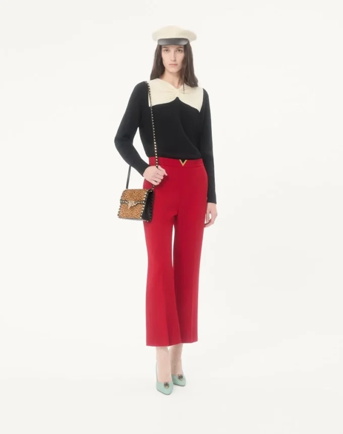 Valentino Garavani Rockstud small shoulder bag in pony-effect calfskin with animal print