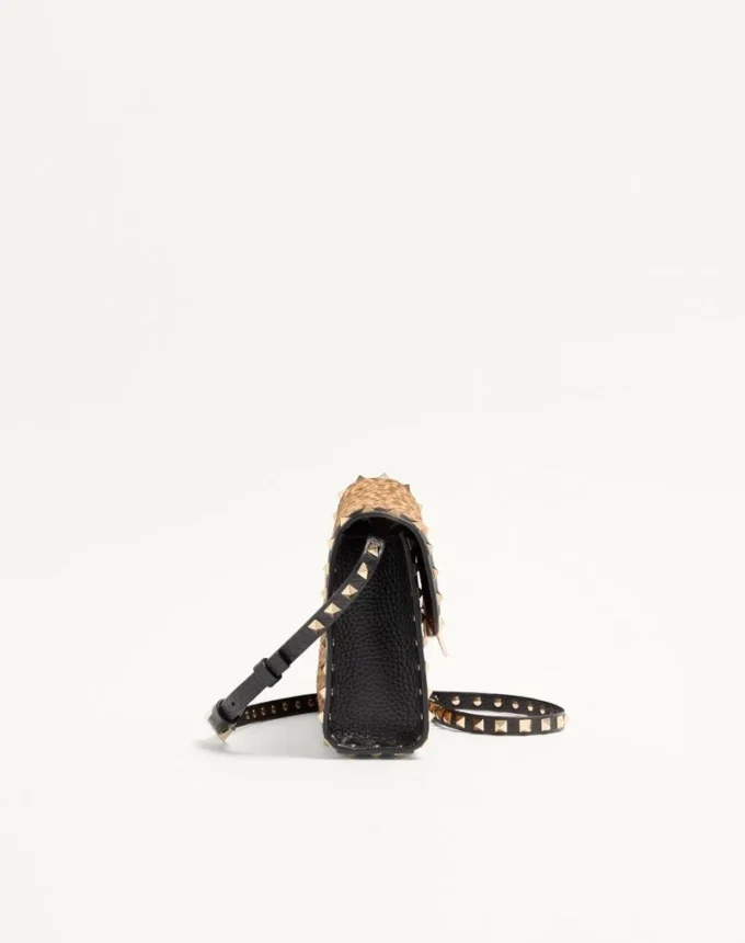 Valentino Garavani Rockstud small shoulder bag in pony-effect calfskin with animal print