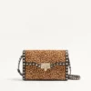 Valentino Garavani Rockstud small shoulder bag in pony-effect calfskin with animal print