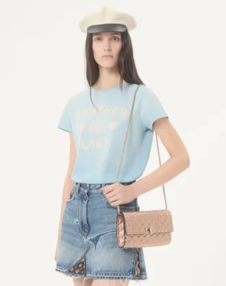 Valentino Garavani Rockstud Spike Shoulder Bag In Laminated Nappa Leather