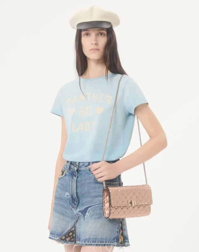 Valentino Garavani Rockstud Spike Shoulder Bag In Laminated Nappa Leather Valentino Garavani Rockstud Spike Shoulder Bag In Laminated Nappa Leather