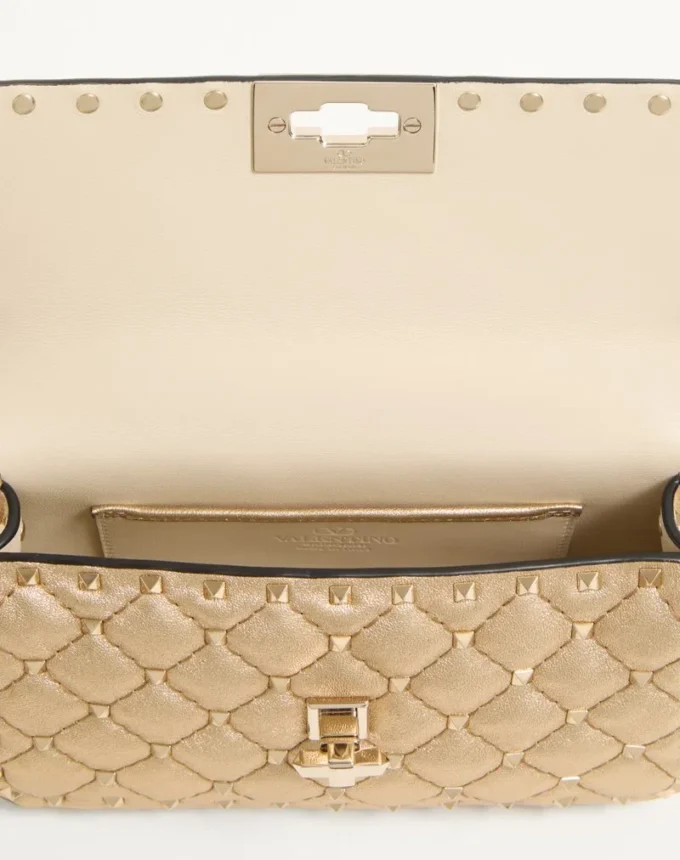Valentino Garavani Rockstud Spike Small Laminated Nappa Bag