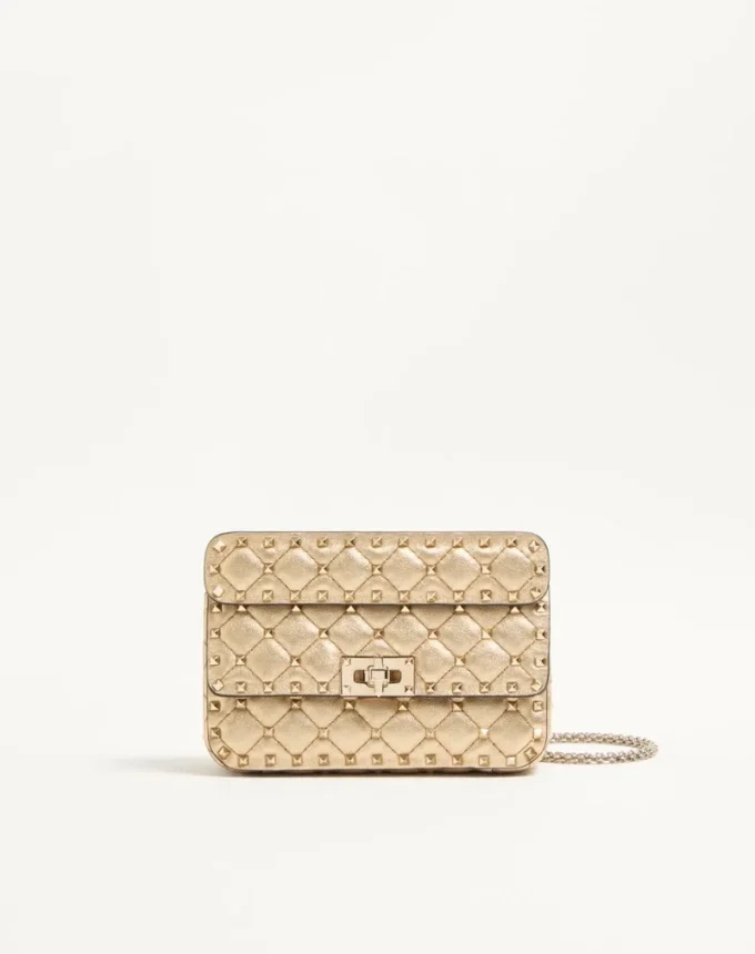 Valentino Garavani Rockstud Spike Small Laminated Nappa Bag