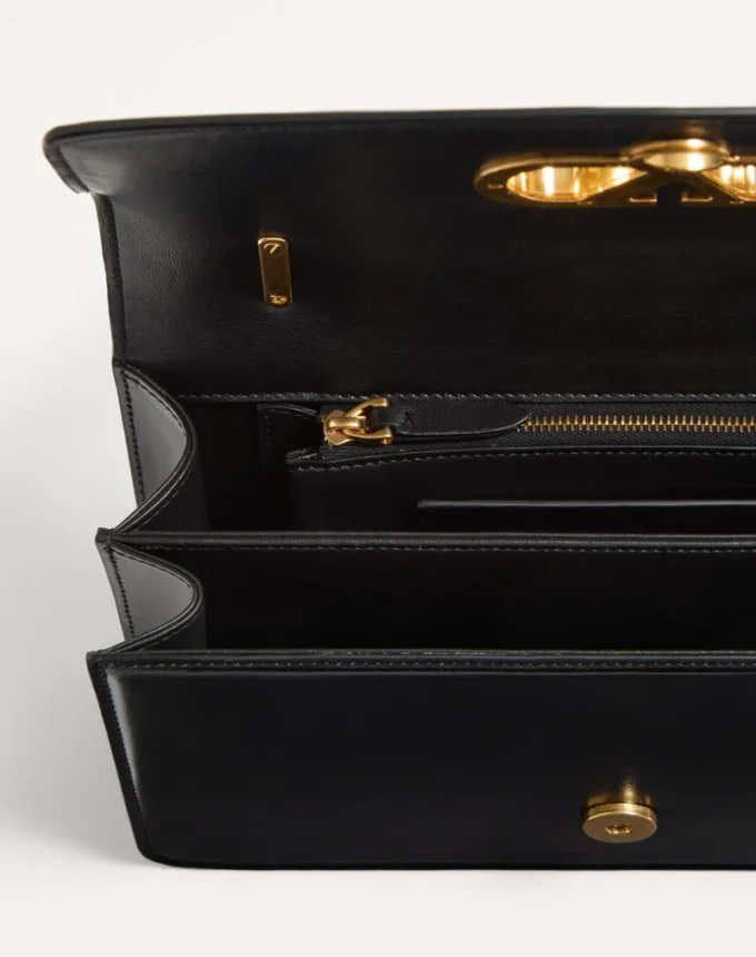 Valentino Garavani Vain Bag With Handle In Shiny Calfskin