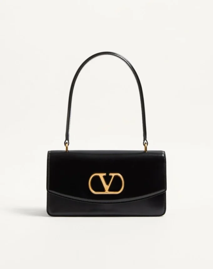 Valentino Garavani Vain Bag With Handle In Shiny Calfskin