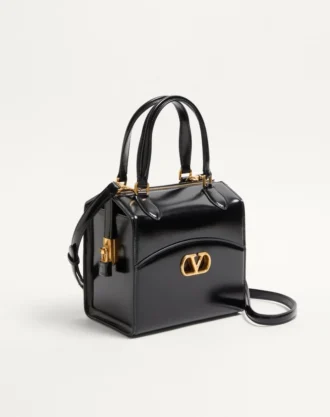 Valentino Garavani Vain-Case Bowling Bag In Shiny Calfskin