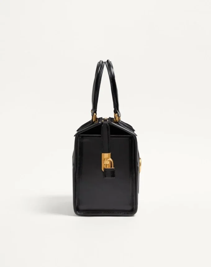 Valentino Garavani Vain-Case Bowling Bag In Shiny Calfskin