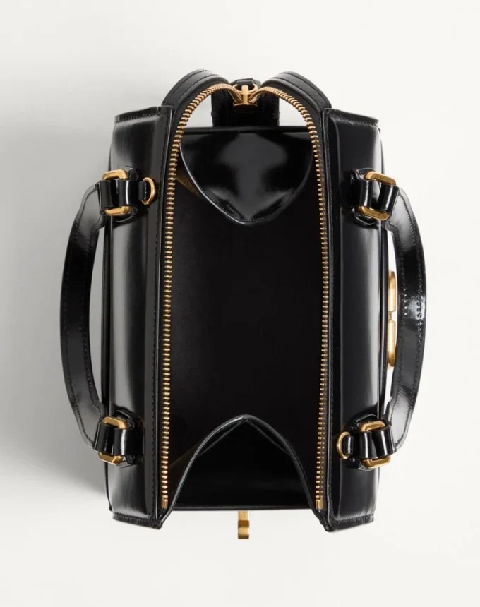 Valentino Garavani Vain-Case Bowling Bag In Shiny Calfskin