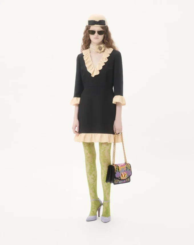 Valentino Garavani Vain Embroidered Shoulder Bag