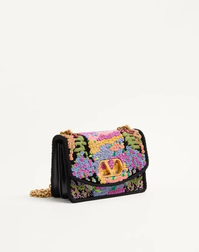 Valentino Garavani Vain Embroidered Shoulder Bag