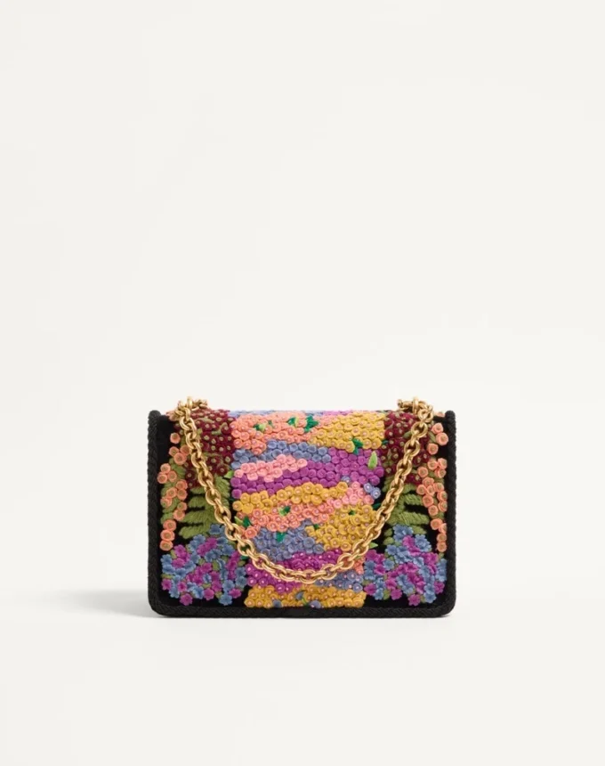 Valentino Garavani Vain Embroidered Shoulder Bag