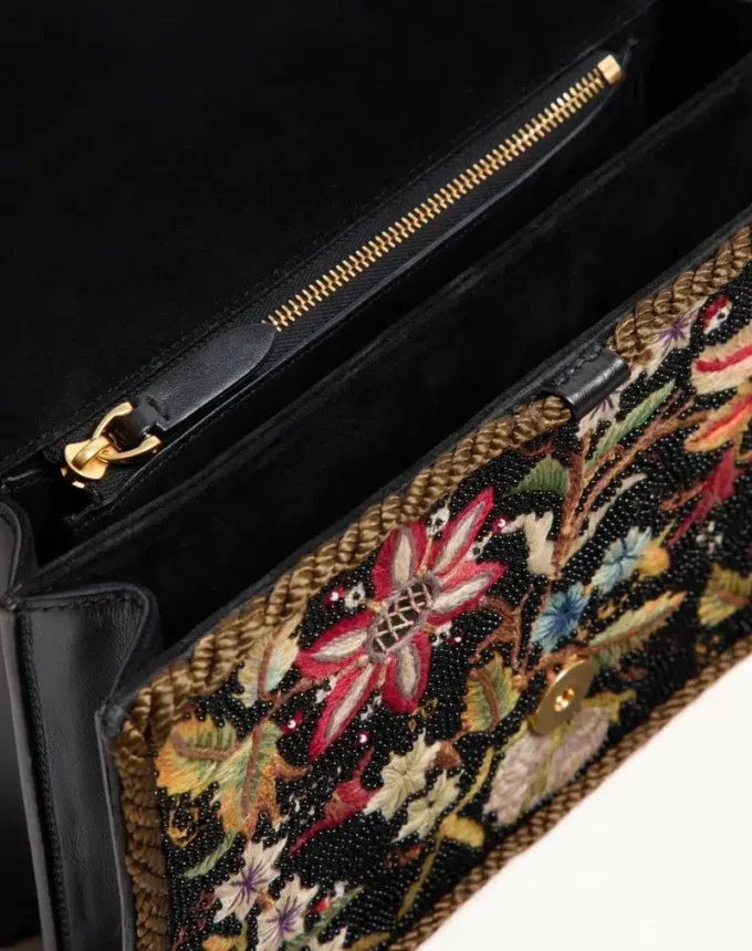 Valentino Garavani Vain Embroidered Shoulder Bag