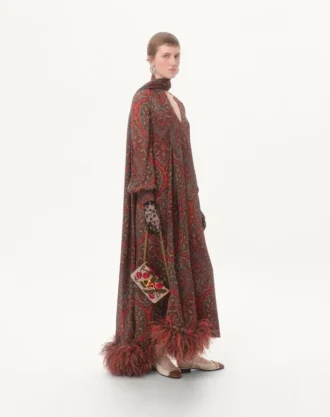 Valentino Garavani Vain Embroidered Shoulder Clutch With Cherryfic Pattern