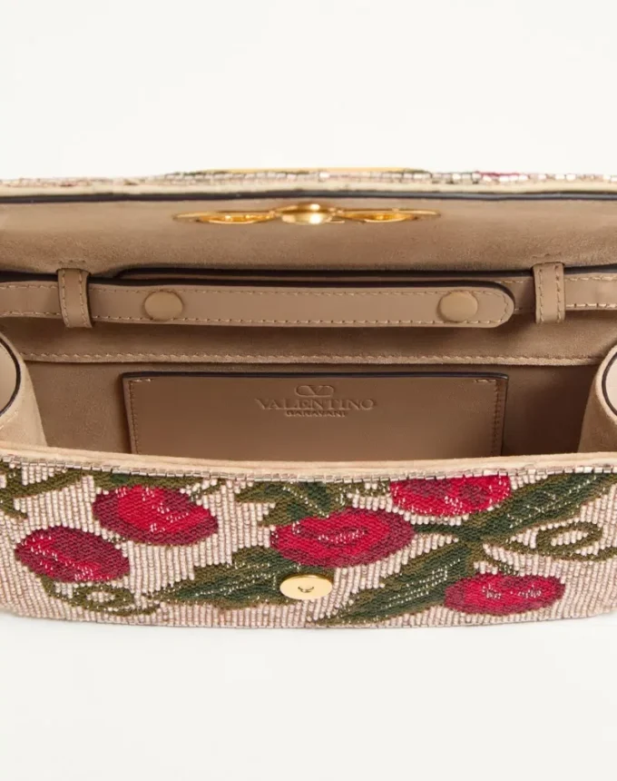 Valentino Garavani Vain Embroidered Shoulder Clutch With Cherryfic Pattern