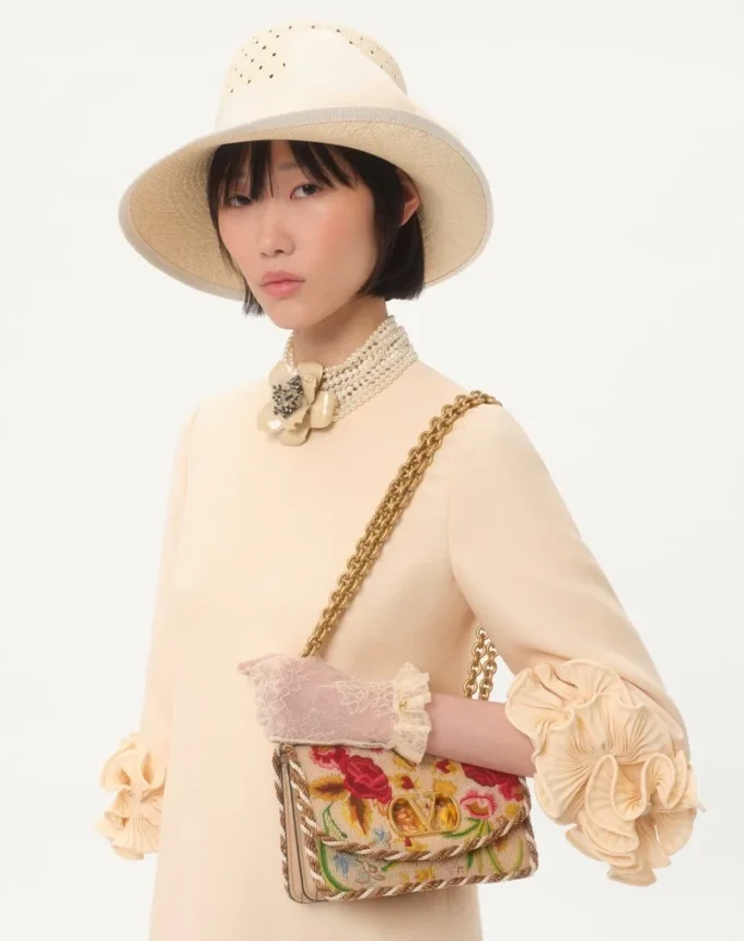 Valentino Garavani Vain Small Embroidered Shoulder Bag