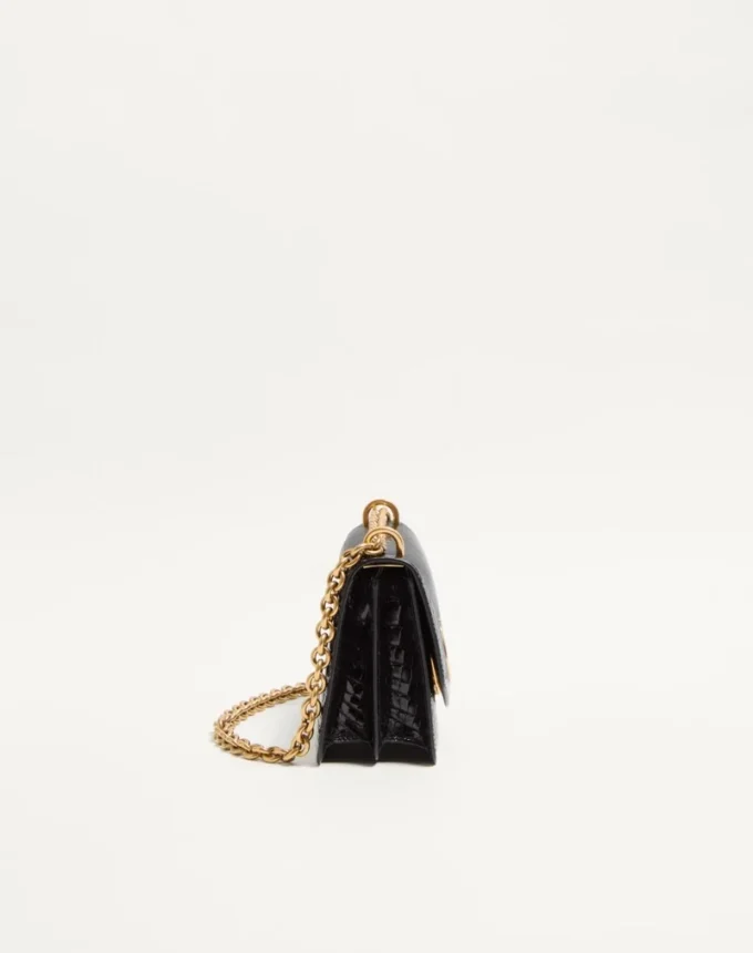 Valentino Garavani Vain Small Shoulder Bag In Crocodile Leather