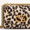 Valentino Garavani Vain Small Shoulder Bag In Pony Effect Calfskin With Animalier Print