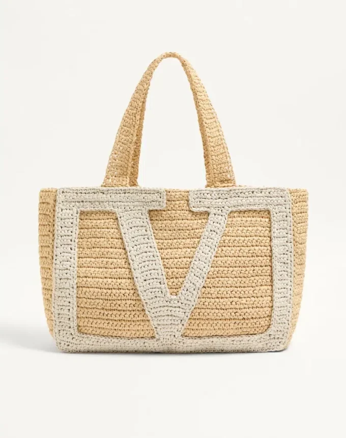 Valentino Garavani Viva Superstar Large Raffia Shopping Bag