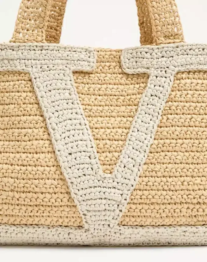 Valentino Garavani Viva Superstar Large Raffia Shopping Bag