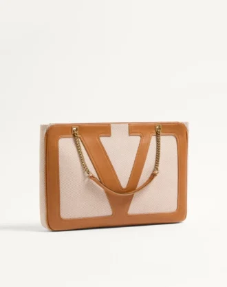 Valentino Garavani Viva Superstar Medium Canvas Shopping Bag