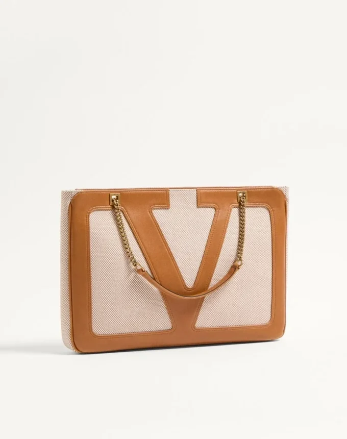 Valentino Garavani Viva Superstar Medium Canvas Shopping Bag