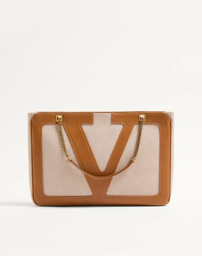 Valentino Garavani Viva Superstar Medium Canvas Shopping Bag