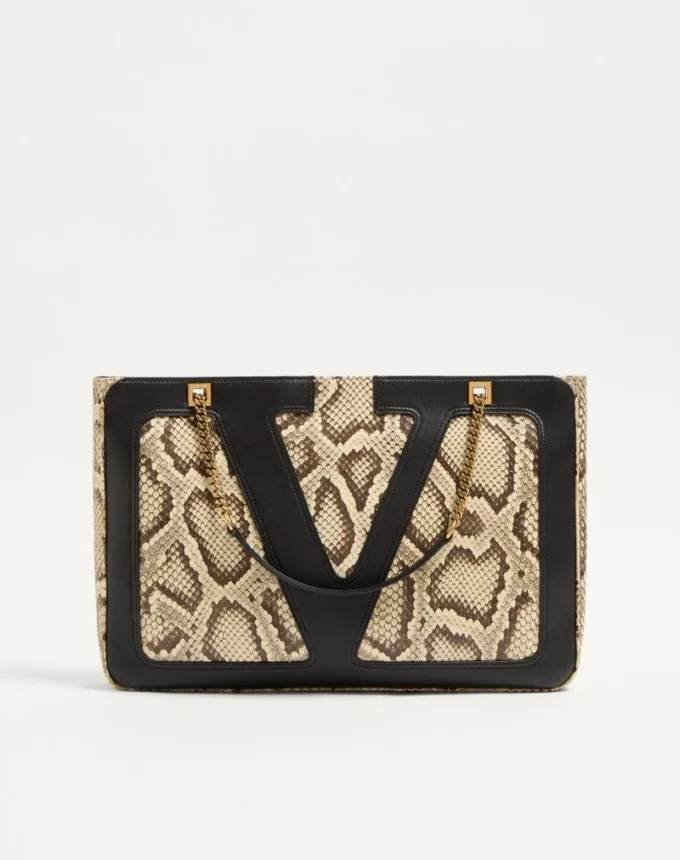 Valentino Garavani Viva Superstar Medium Python Shopping Bag Valentino Garavani Viva Superstar Medium Python Shopping Bag
